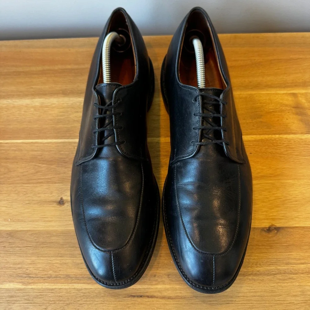 Allen Edmonds‎ Kennett Men 12 C Black Leather Moc Toe Blucher Dress Shoes